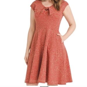 Effies Heart Fit & Flare Rockabilly Retro Style Midi Dress Strechy